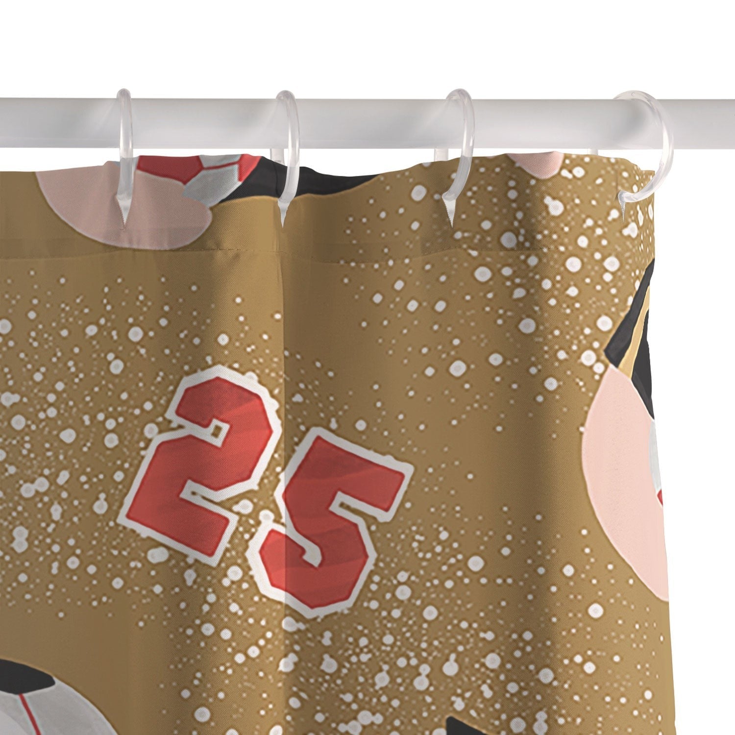 Design by Spark Sporty Soccer Santa Holiday Shower Curtain