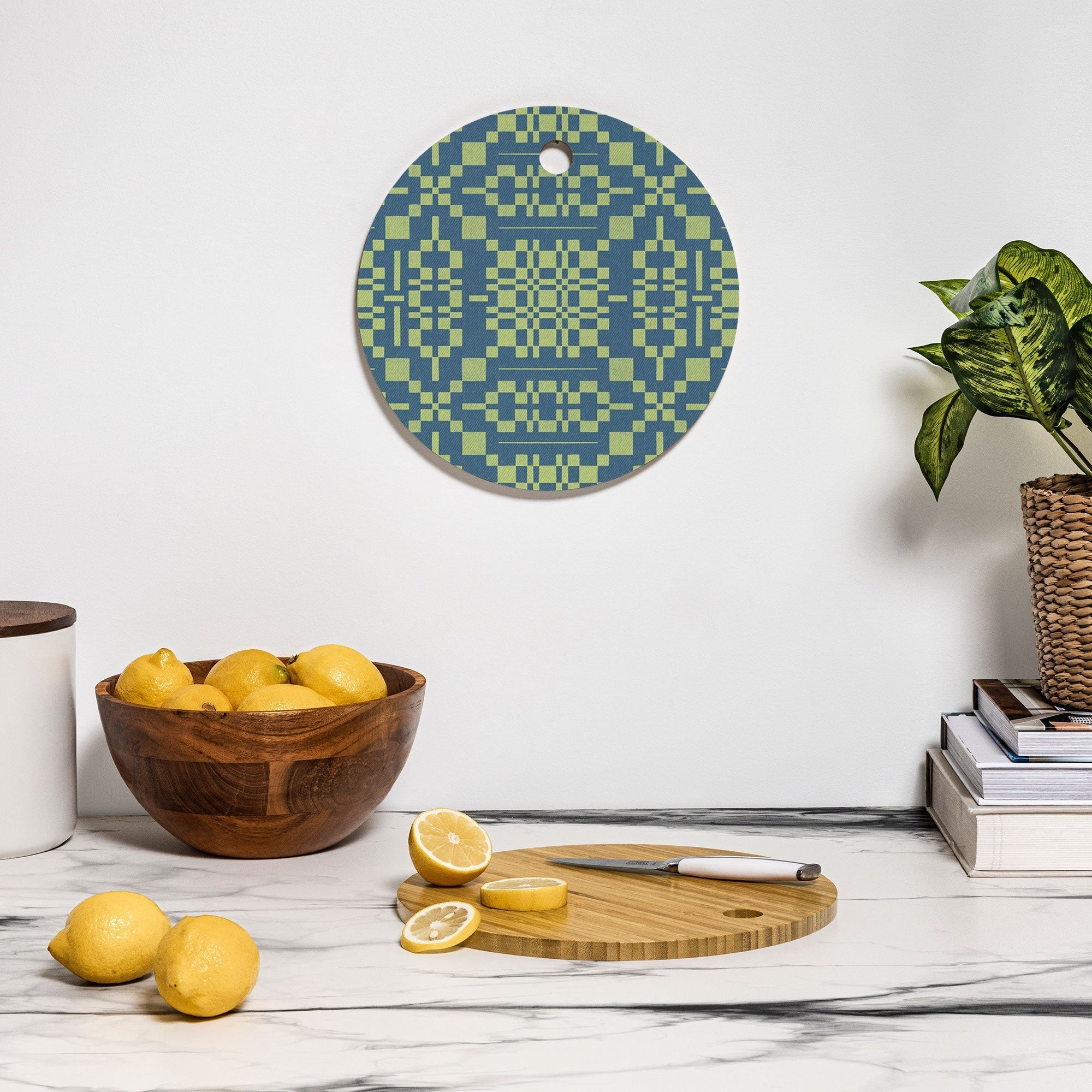 Marta Barragan Camarasa Nostalgic Grid Design Cutting Board Round