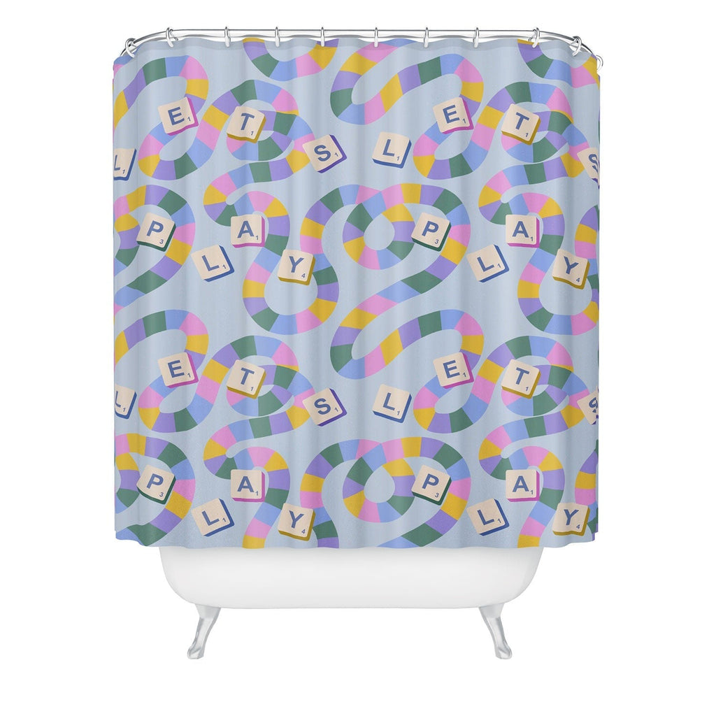 Design by Spark Scrabble Board Game Night Shower Curtain