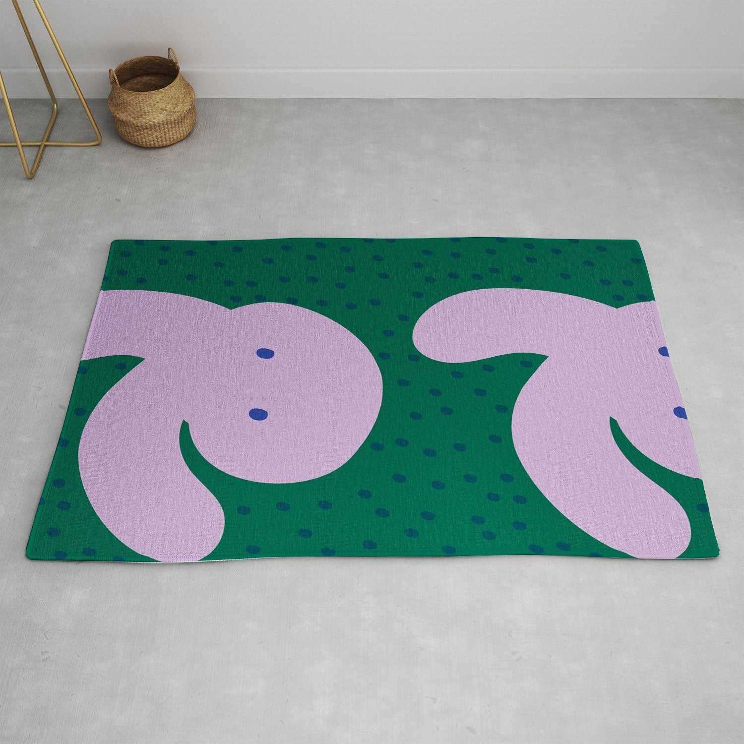 Camilla Foss Pebbles and Rabbit Area Rug