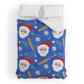 Design by Spark Sporty Baseball Santa Duvet Cover