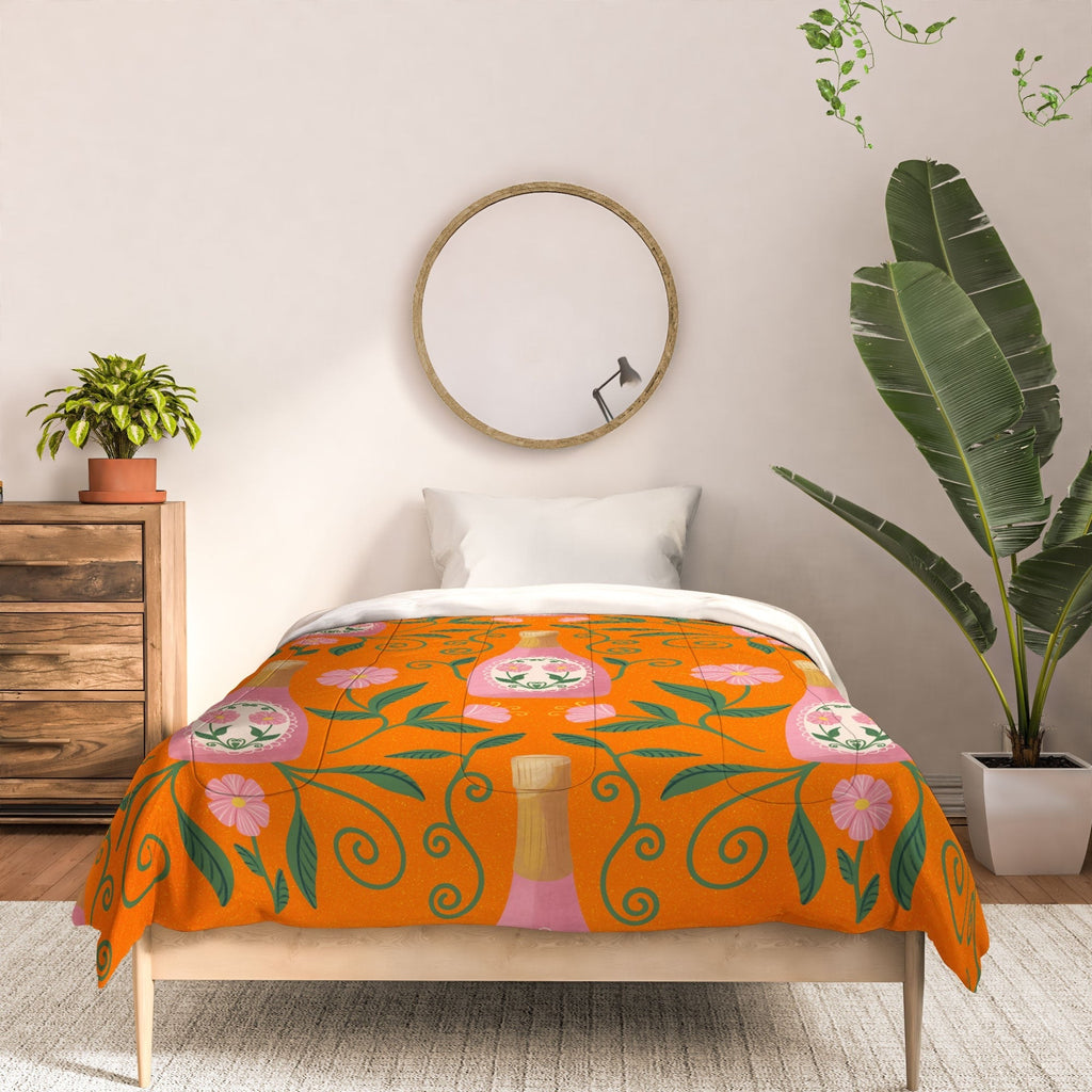 Design by Spark Rose Bubbly And Florals Comforter