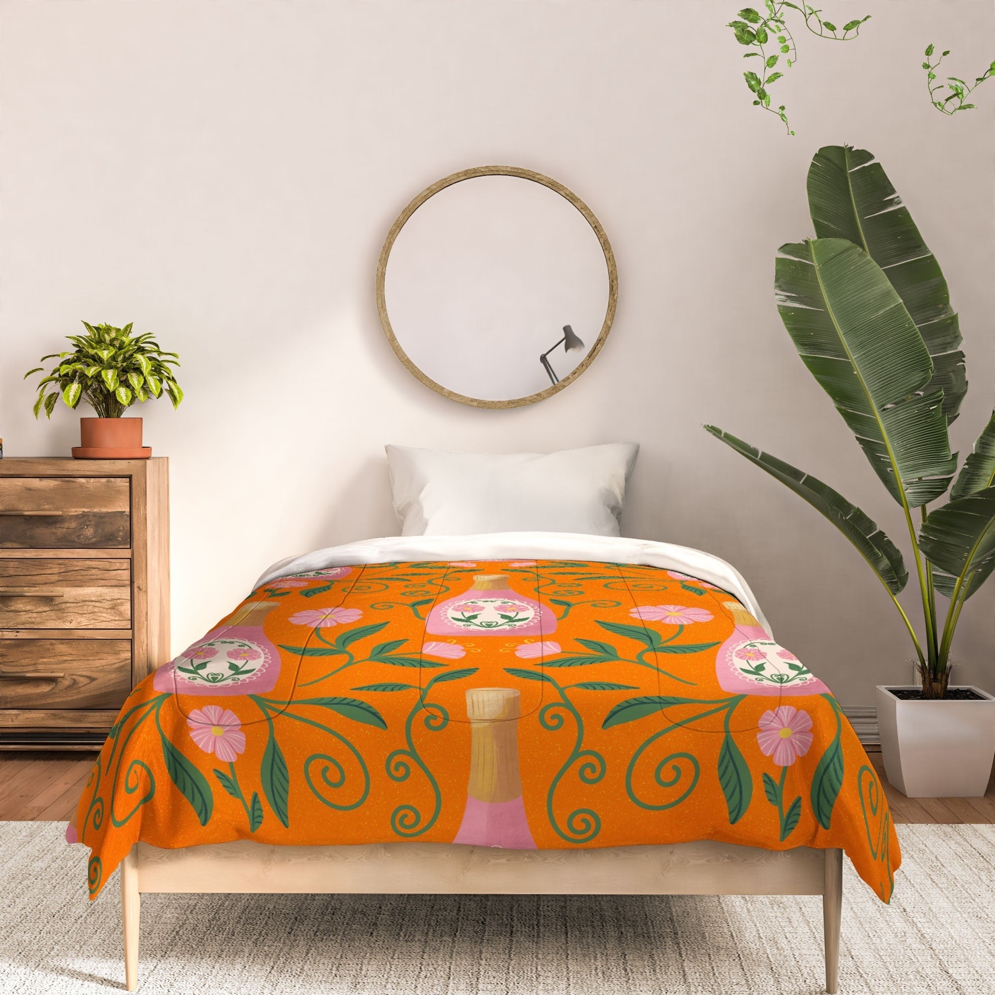 Design by Spark Rose Bubbly And Florals Comforter