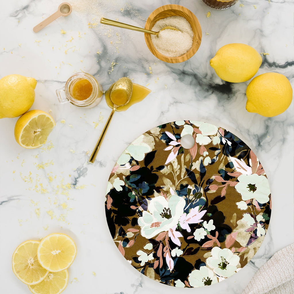 Marta Barragan Camarasa Romantic Floral Fusion Cutting Board Round