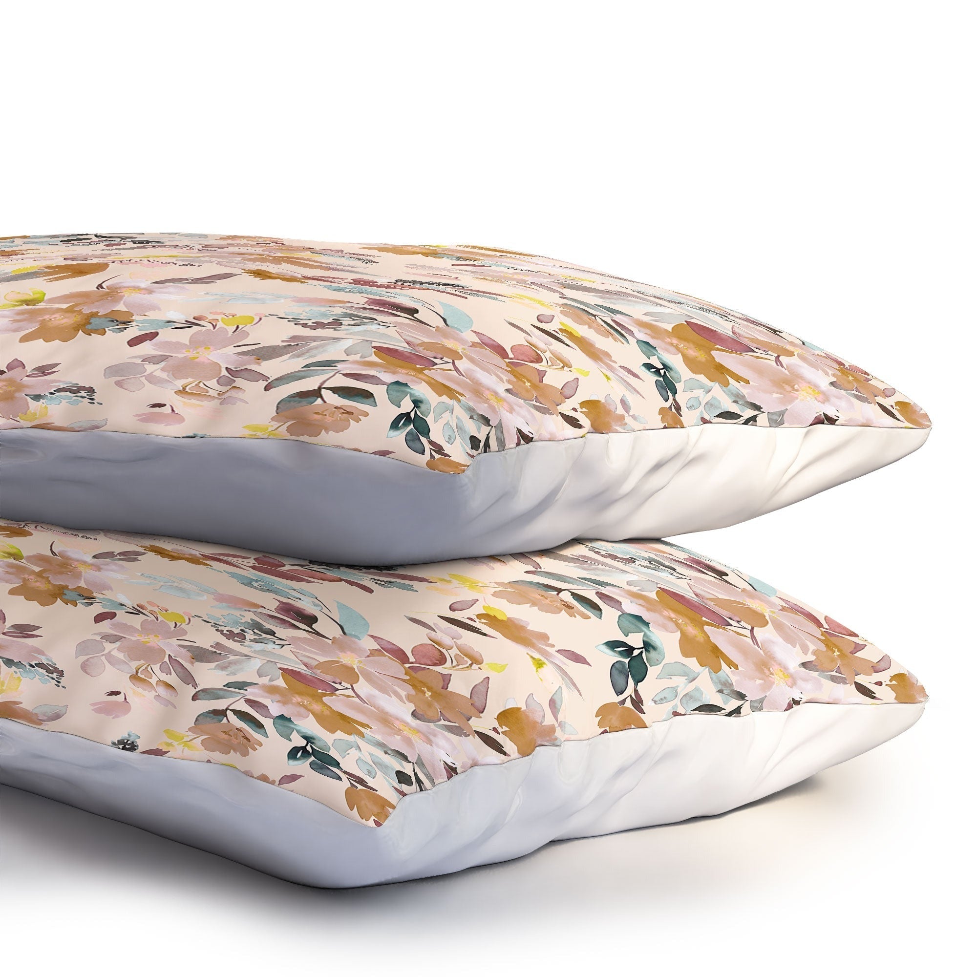 Ninola Design Botanic Retreat Floral Oleander Whimsical Soft Pink Pillow Shams