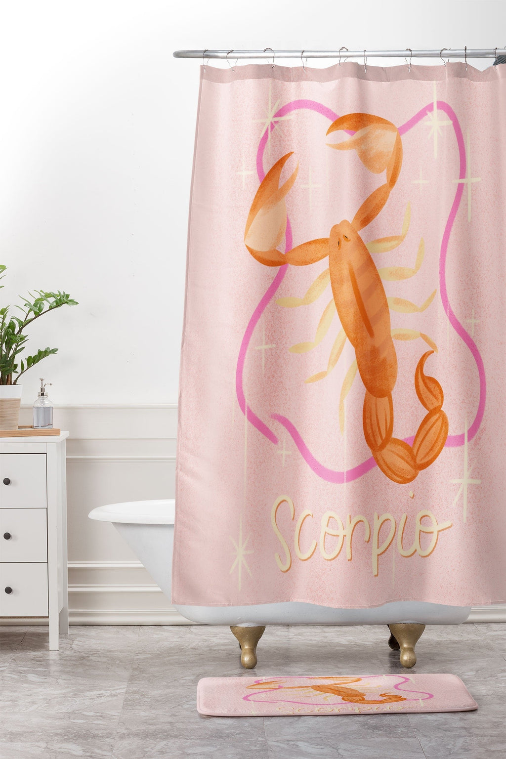 Little Om Zodiac Sign Scorpio Memory Foam Bath Mat