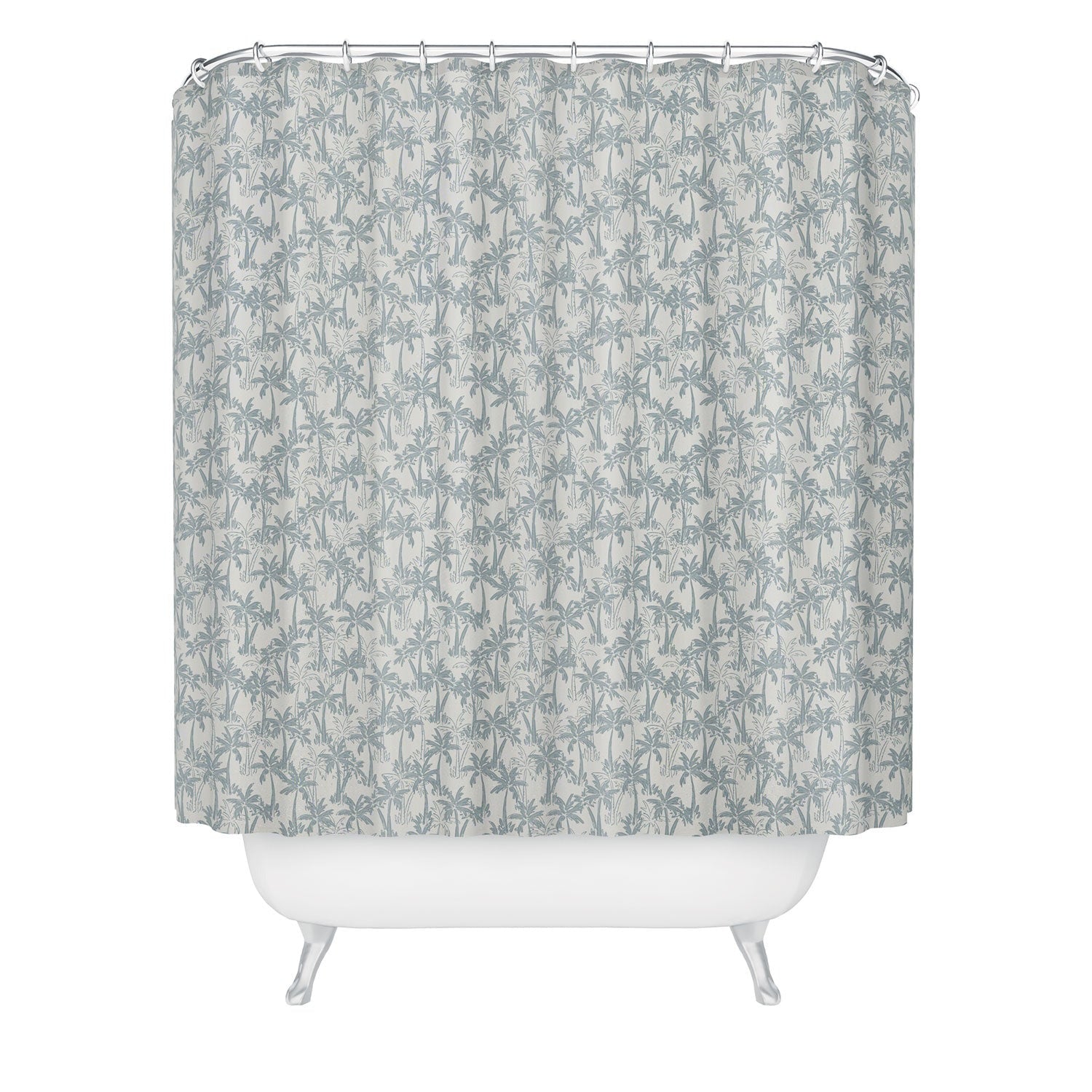 CoastL Studio Palm Forest Coastal Blue Shower Curtain