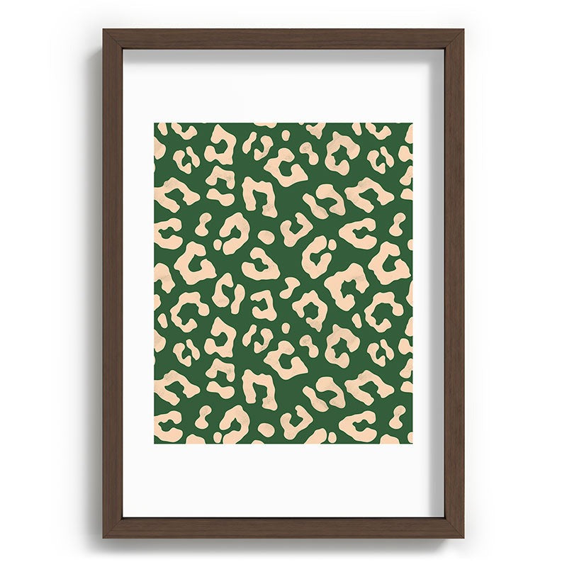 Avenie BR Cheetah Print In Green Recessed Framing Rectangle