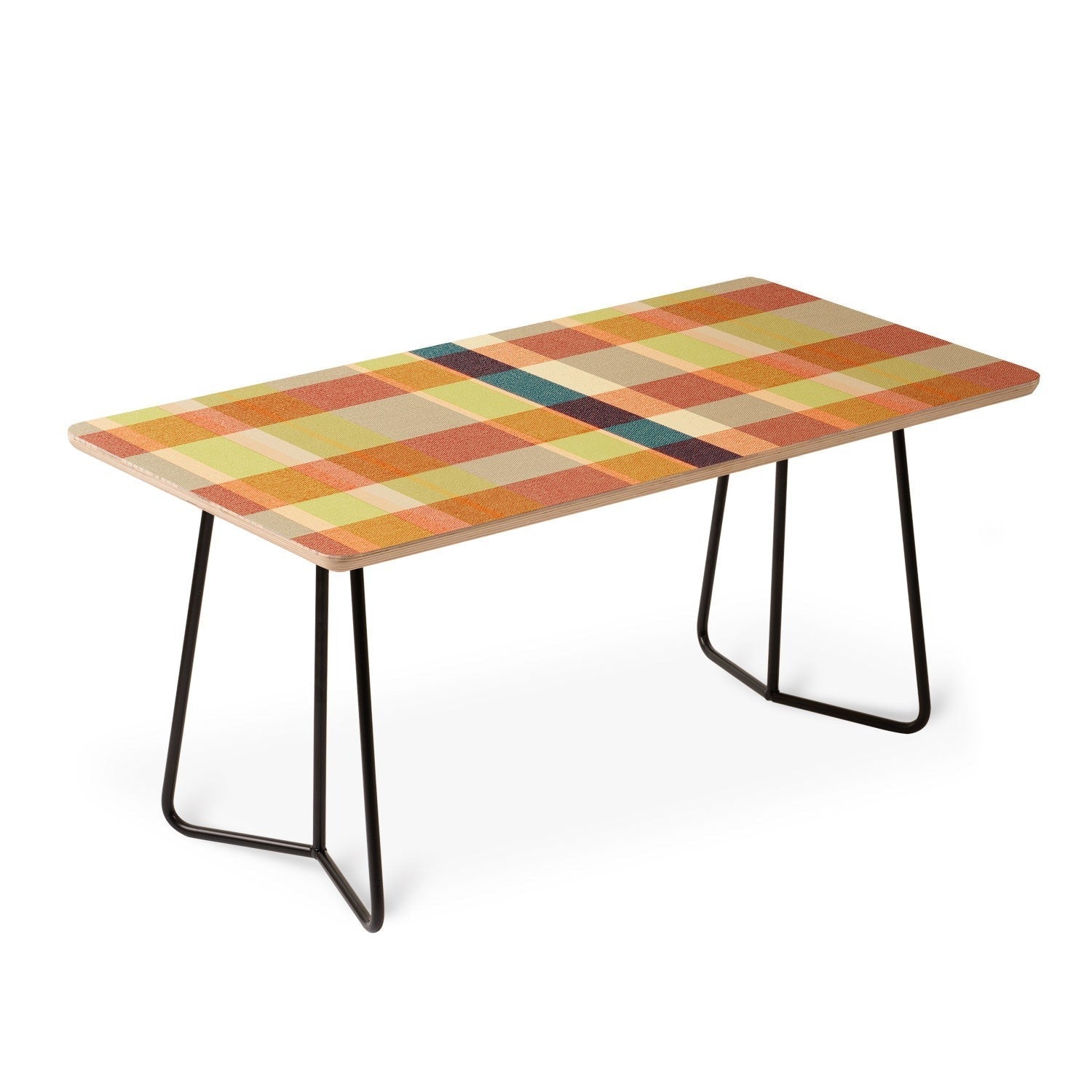 Marta Barragan Camarasa Retro Picnic Plaid Warm Tones Coffee Table