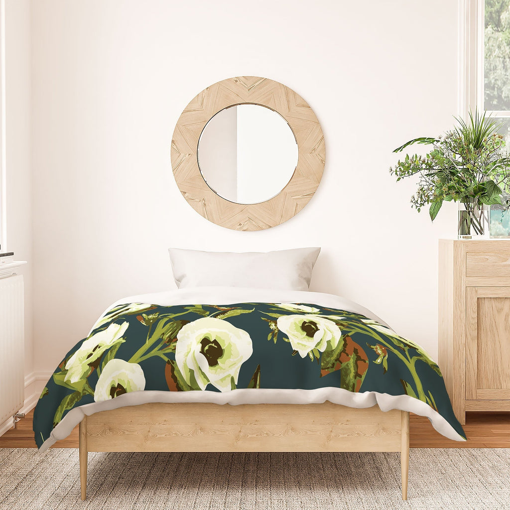 ThirtyOne Illustrations Circa in Olive Duvet Cover