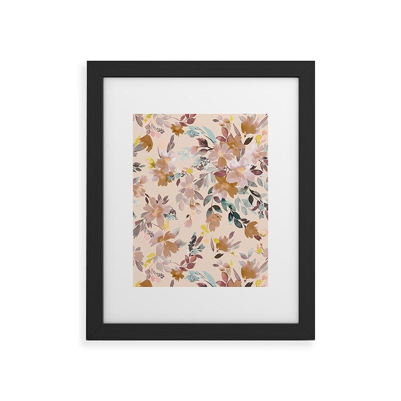 Ninola Design Botanic Retreat Floral Oleander Whimsical Soft Pink Framed Art Print