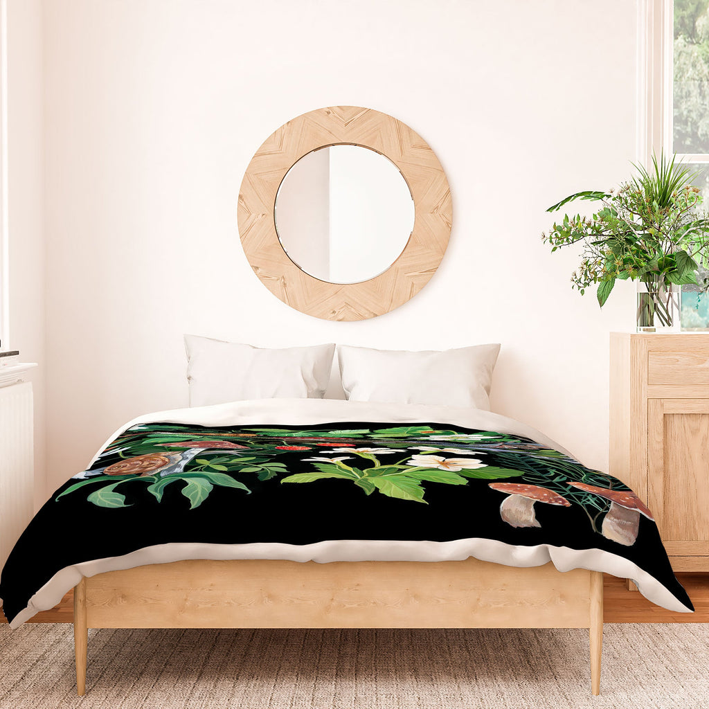 Clara McAllister Rabbit Garden Mushroom Duvet Cover