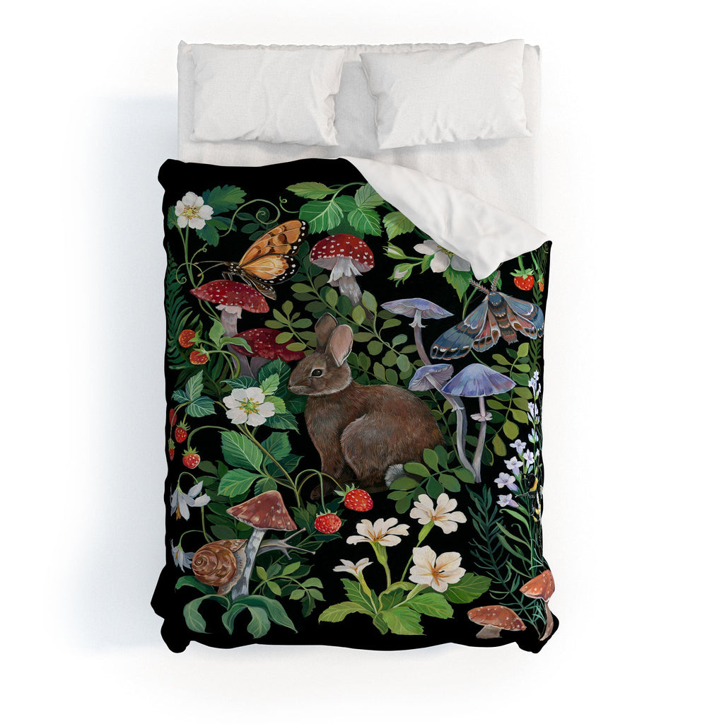 Clara McAllister Rabbit Garden Mushroom Duvet Cover