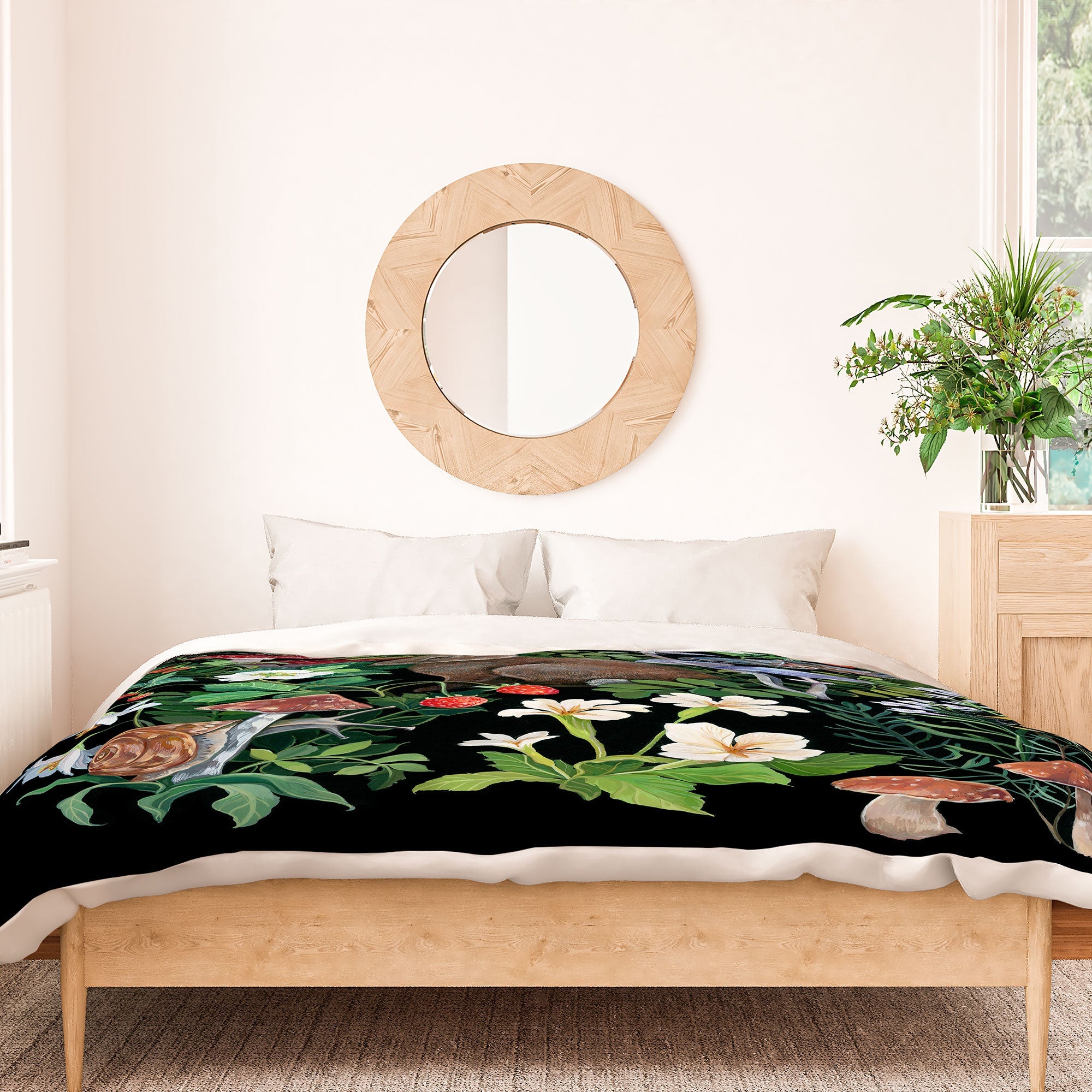 Clara McAllister Rabbit Garden Mushroom Duvet Cover