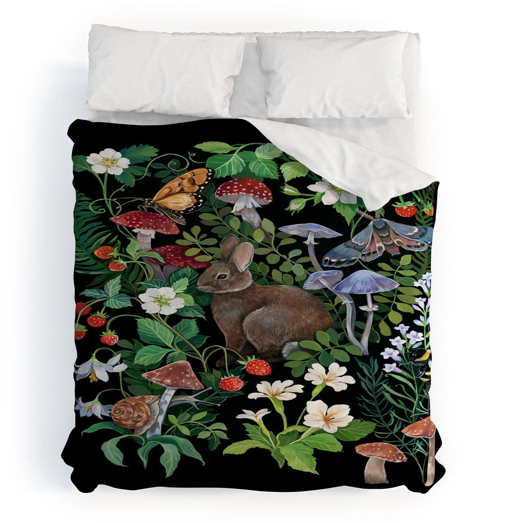 Clara McAllister Rabbit Garden Mushroom Duvet Cover