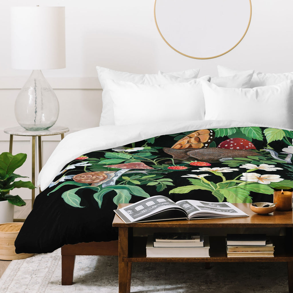 Clara McAllister Rabbit Garden Mushroom Duvet Cover
