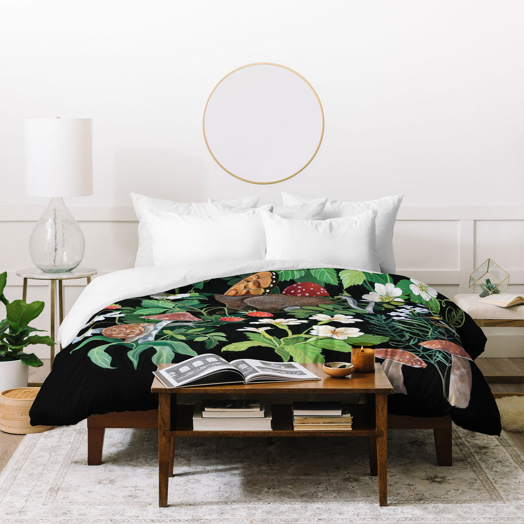 Clara McAllister Rabbit Garden Mushroom Duvet Cover