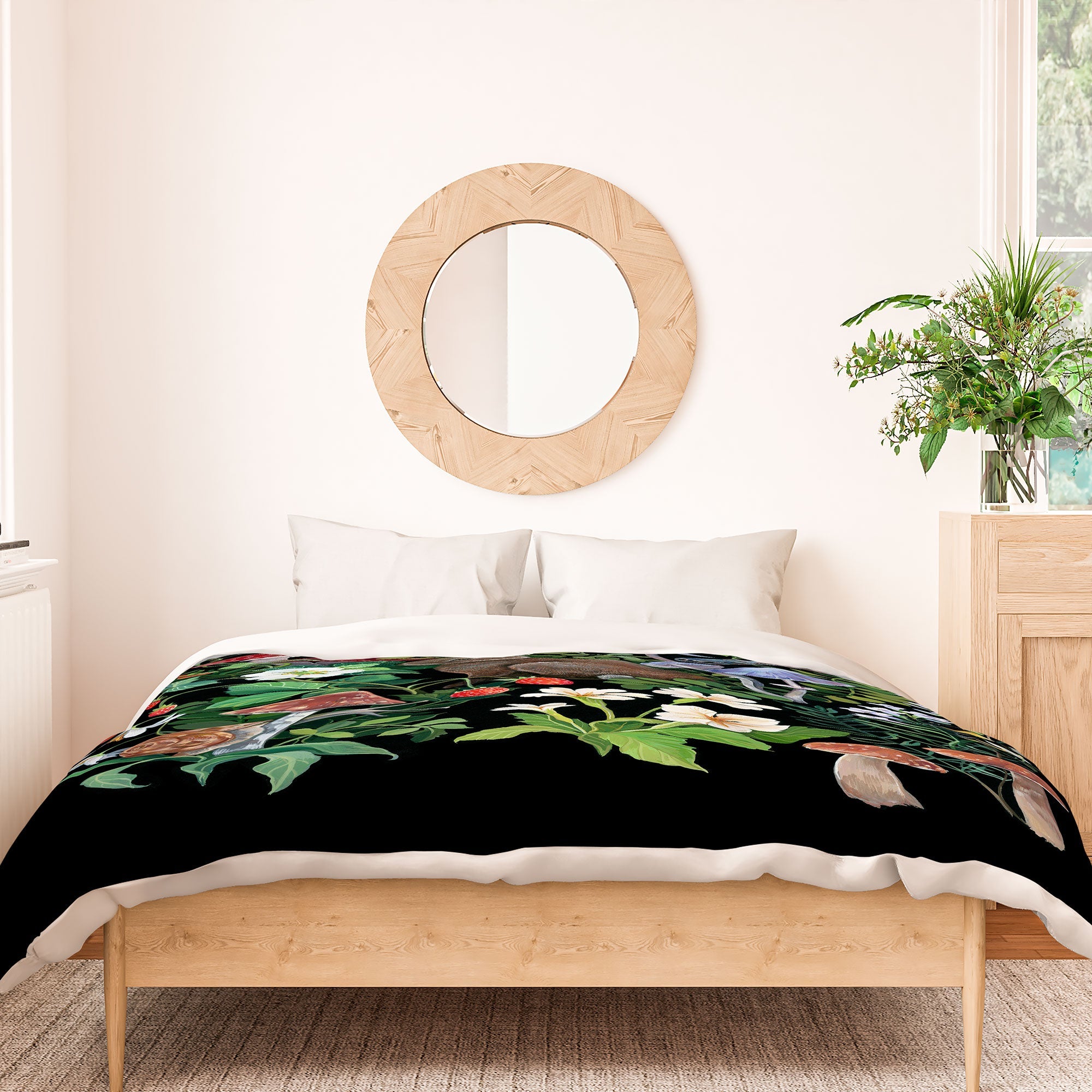 Clara McAllister Rabbit Garden Mushroom Duvet Cover