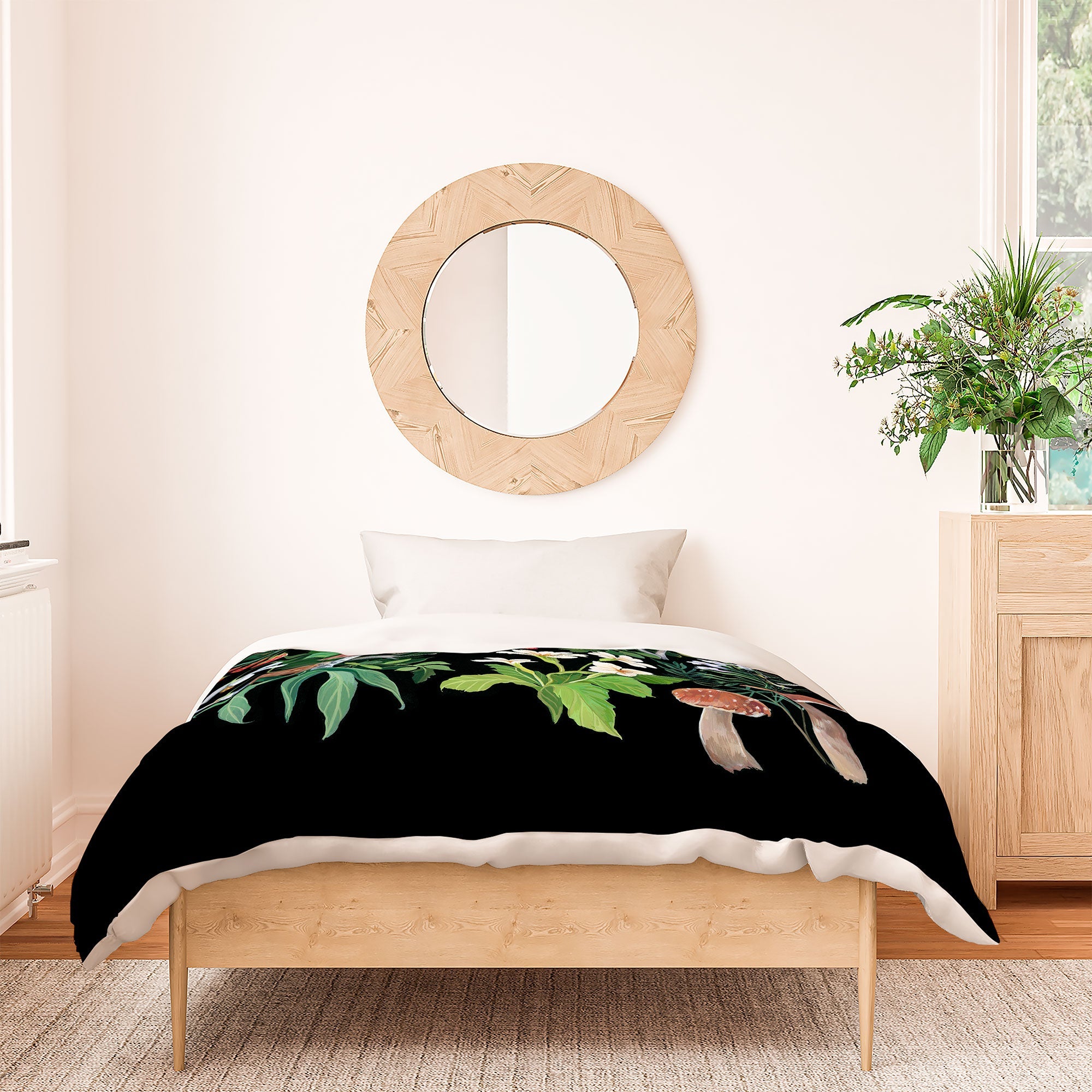 Clara McAllister Rabbit Garden Mushroom Duvet Cover