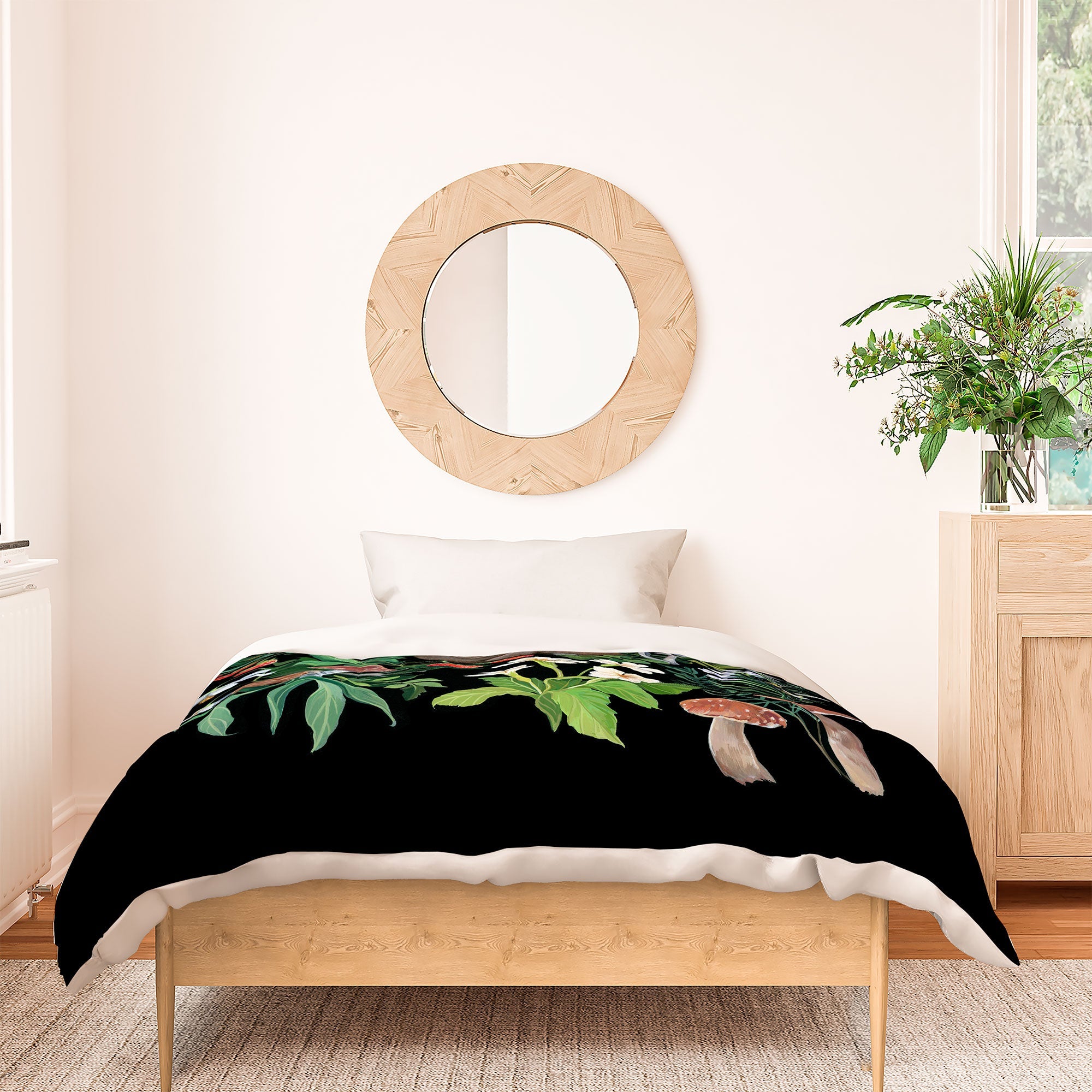 Clara McAllister Rabbit Garden Mushroom Duvet Cover