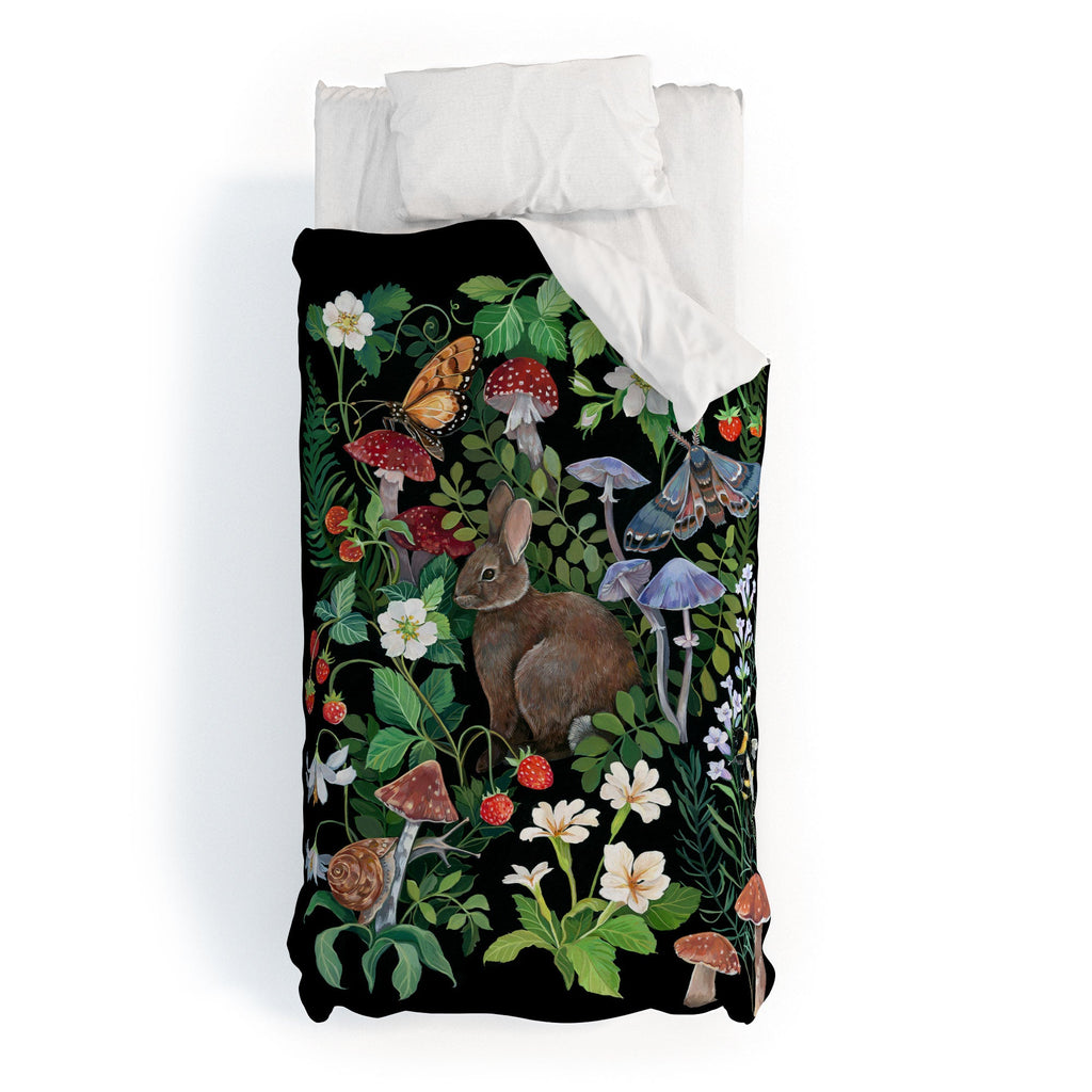 Clara McAllister Rabbit Garden Mushroom Duvet Cover