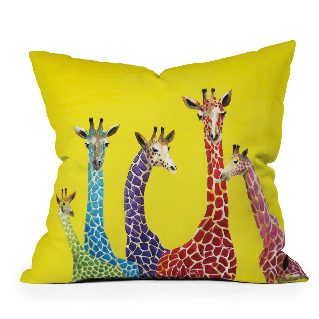 Clara Nilles Jellybean Giraffes Throw Pillow
