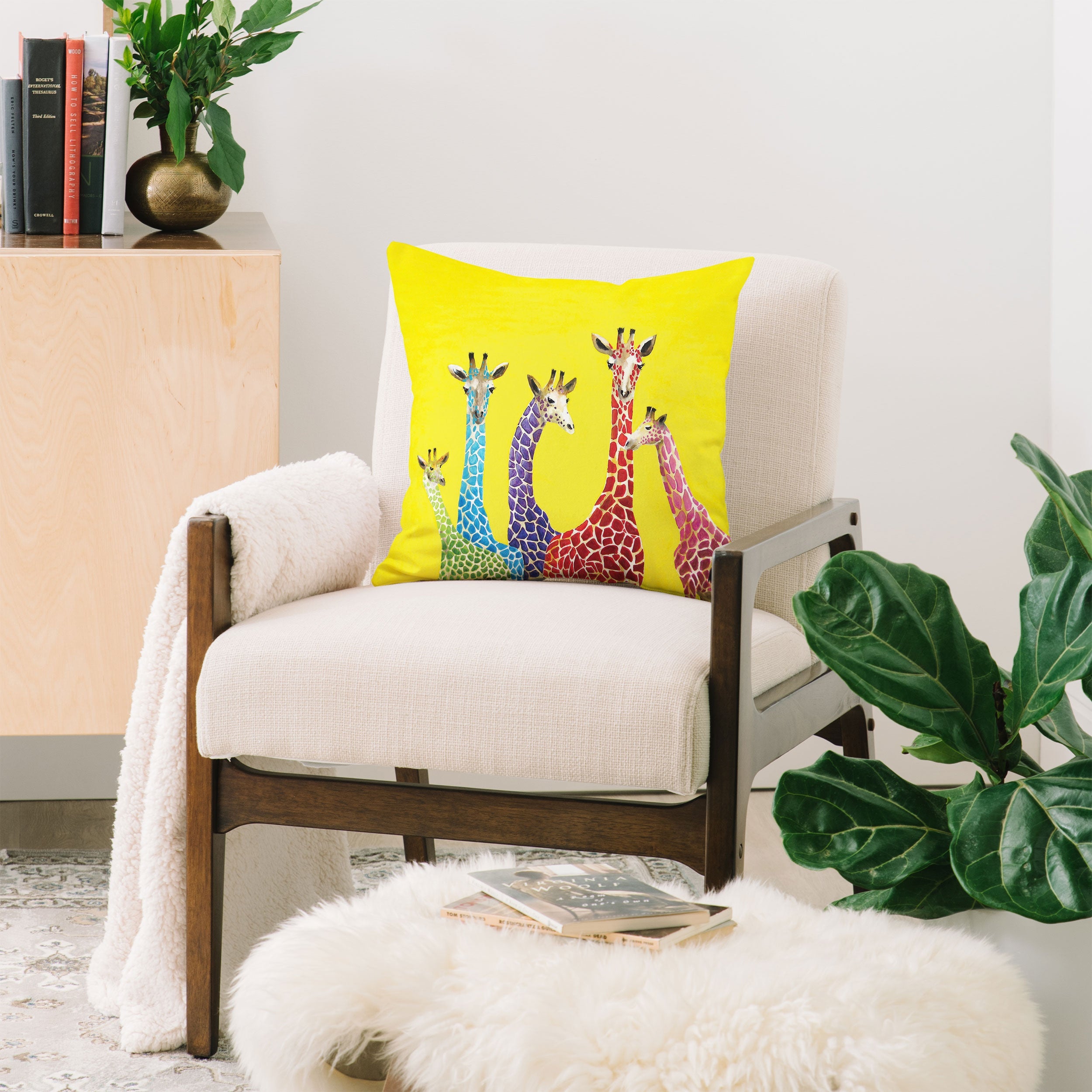 Clara Nilles Jellybean Giraffes Throw Pillow