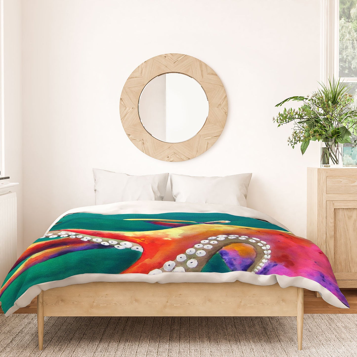 Clara Nilles Mardi Gras Octopus Duvet Cover