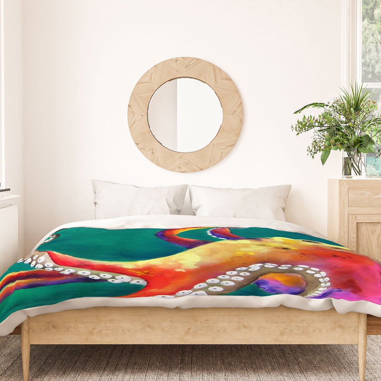 Clara Nilles Mardi Gras Octopus Duvet Cover