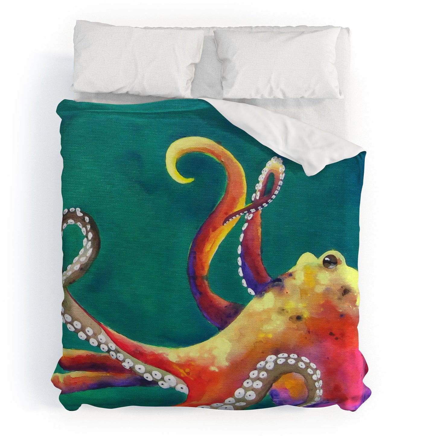 Clara Nilles Mardi Gras Octopus Duvet Cover