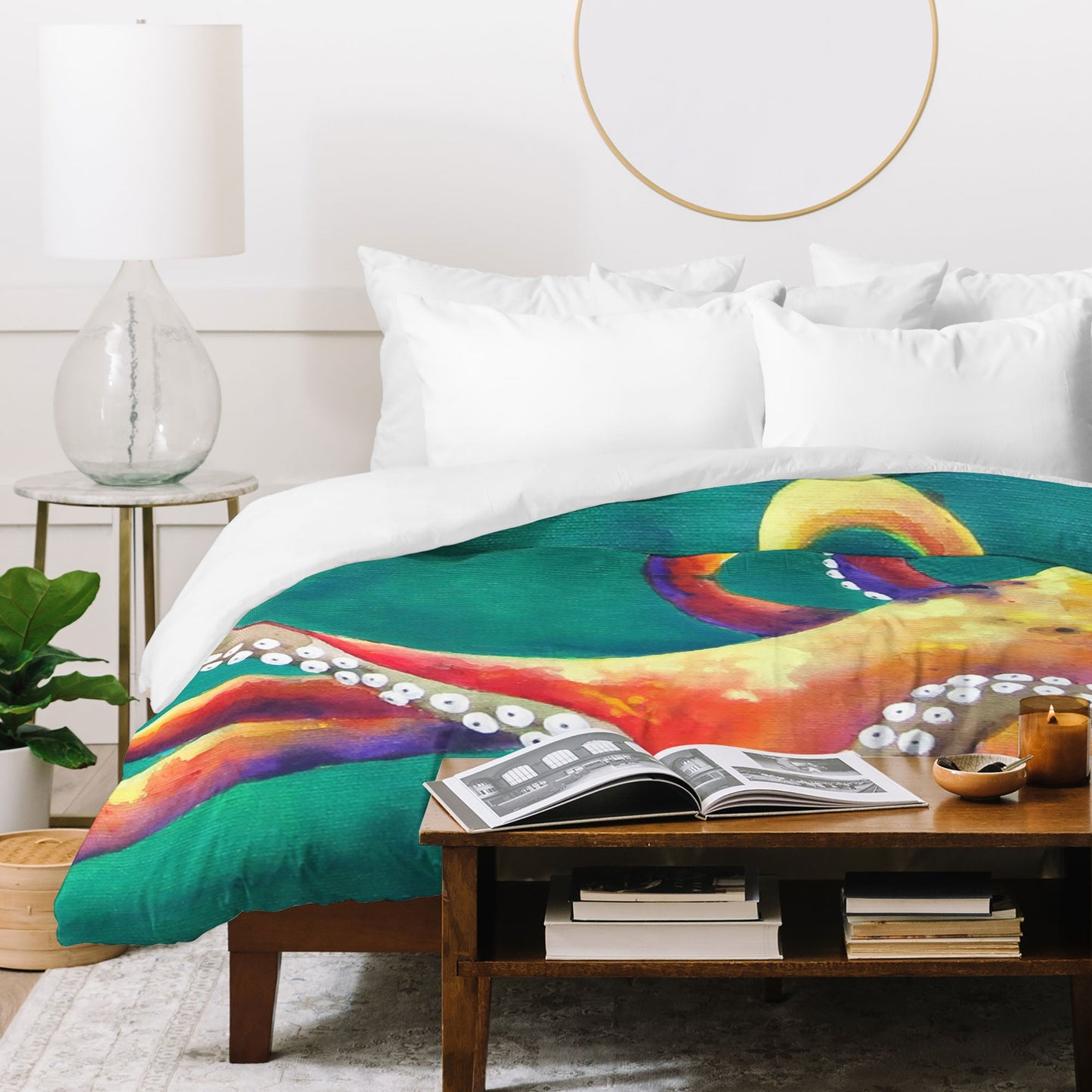 Clara Nilles Mardi Gras Octopus Duvet Cover
