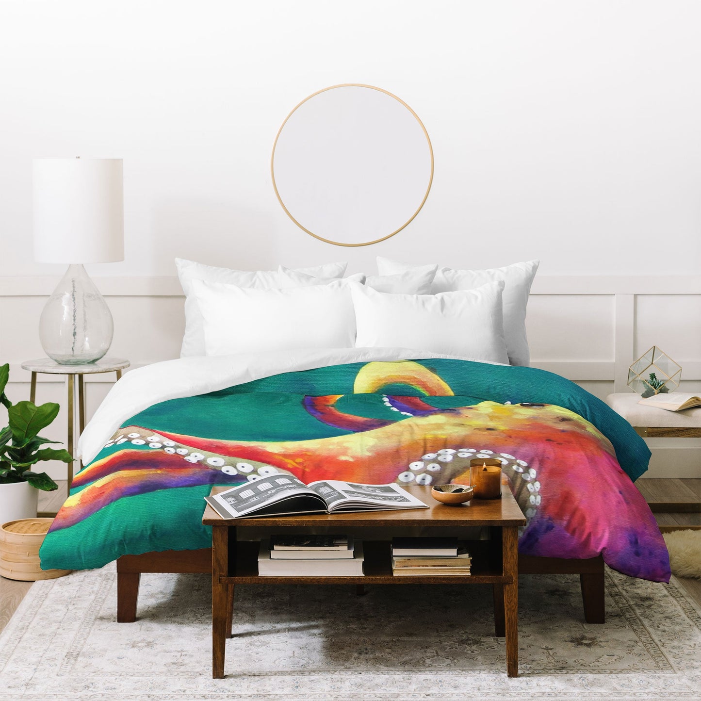 Clara Nilles Mardi Gras Octopus Duvet Cover