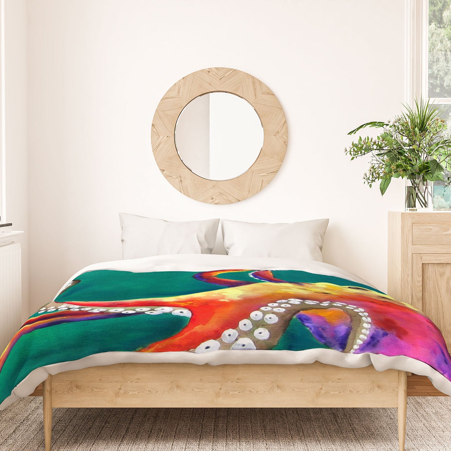 Clara Nilles Mardi Gras Octopus Duvet Cover