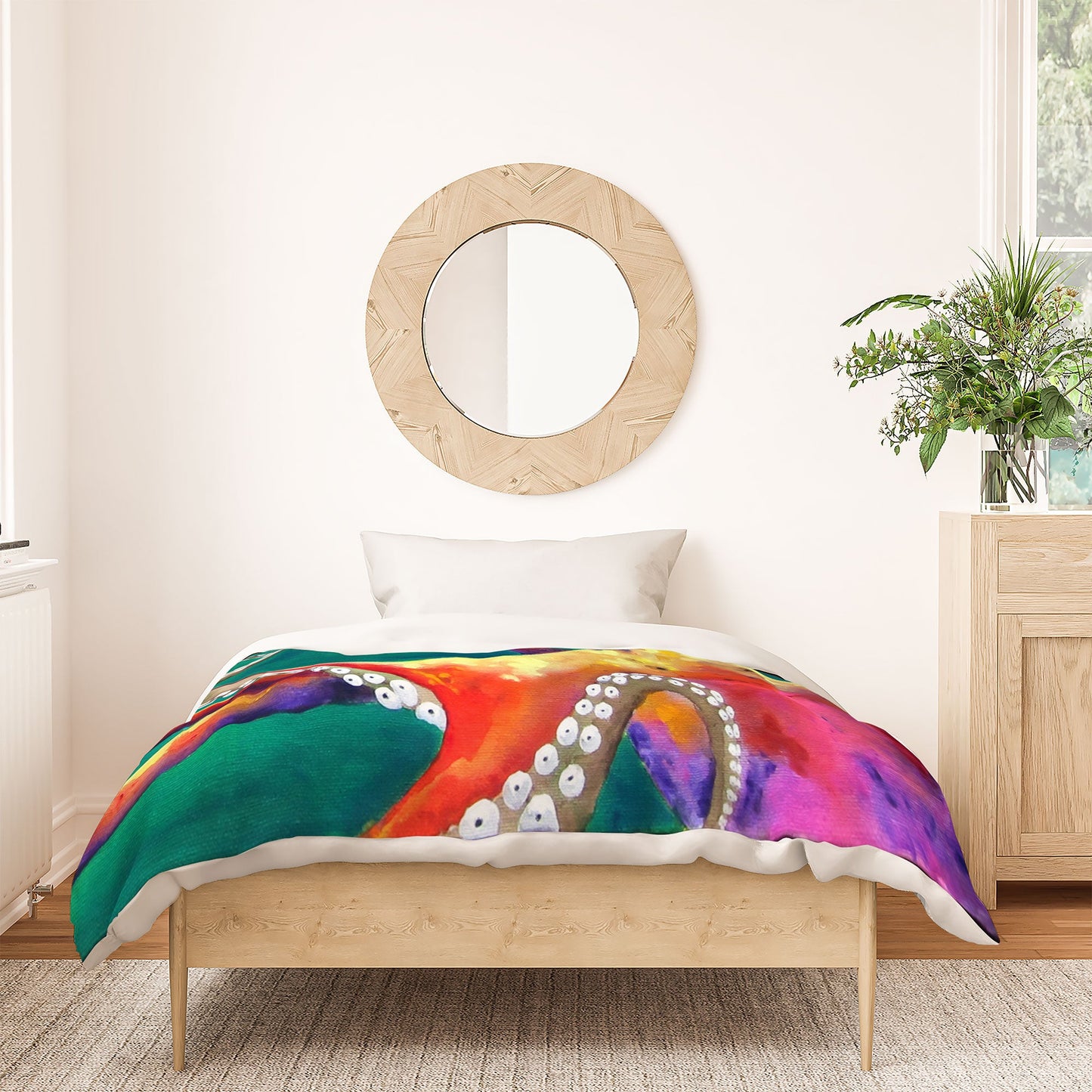 Clara Nilles Mardi Gras Octopus Duvet Cover