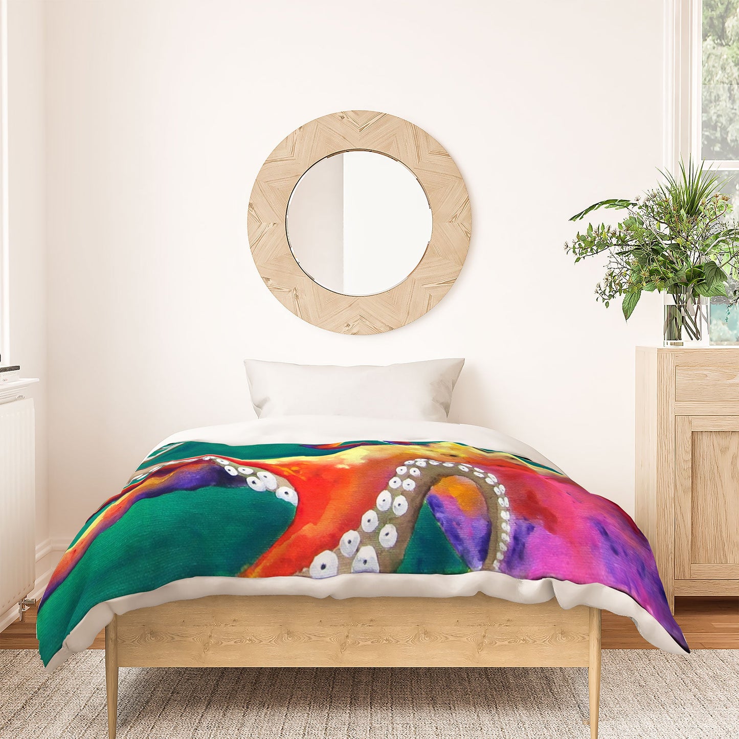 Clara Nilles Mardi Gras Octopus Duvet Cover