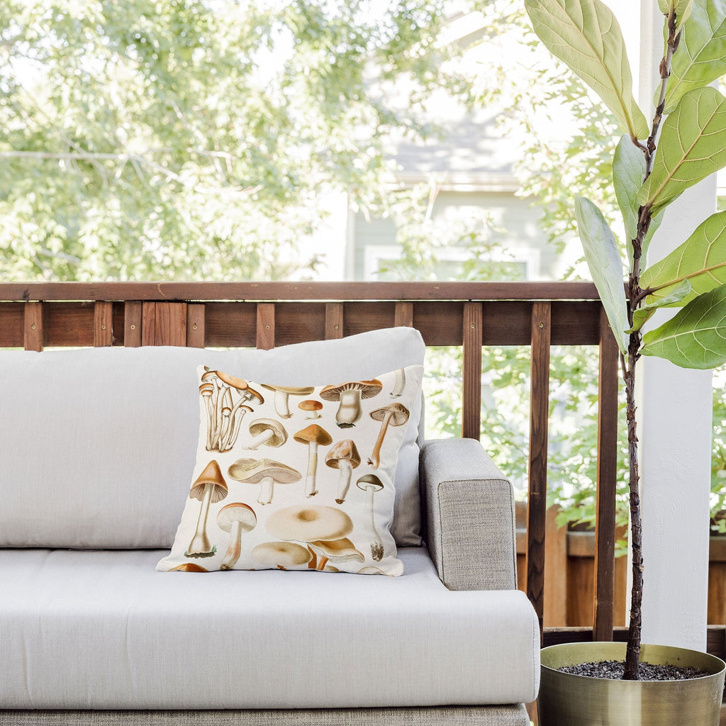 Gal Design Mushrooms Collection Outdoor Throw Pillow