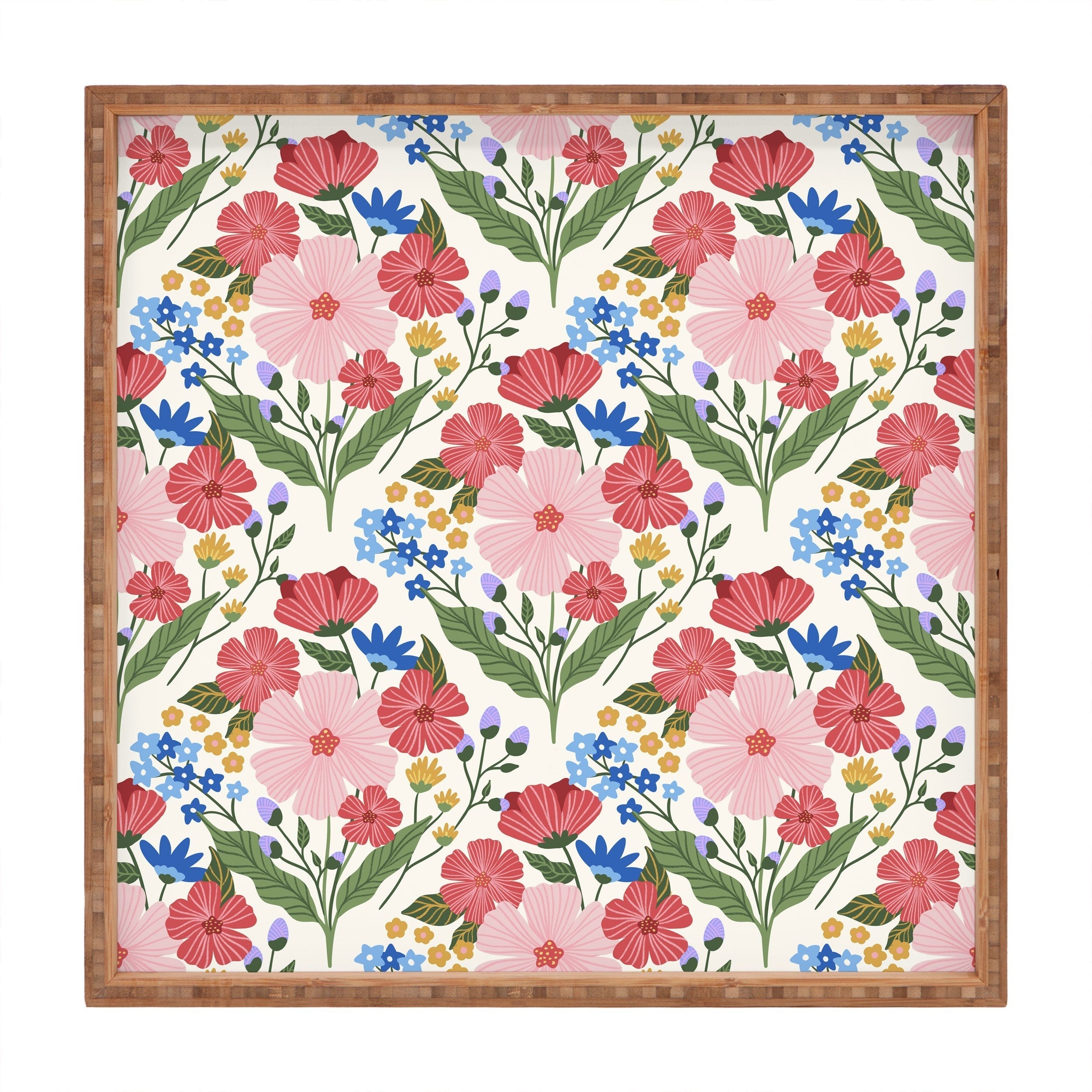 Design by Spark Wild Bloom Flowers Square Tray