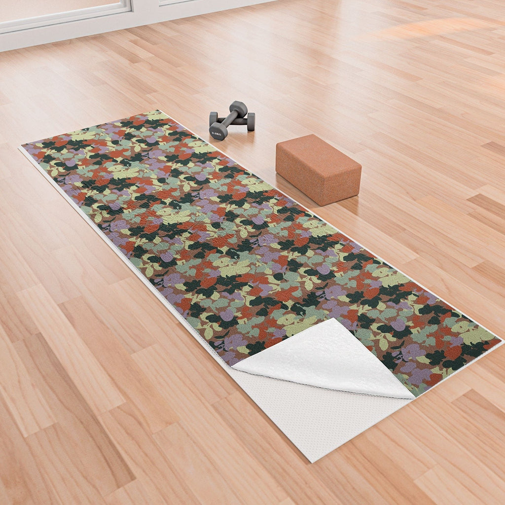 Marta Barragan Camarasa Retro Bloom Medley Yoga Towel