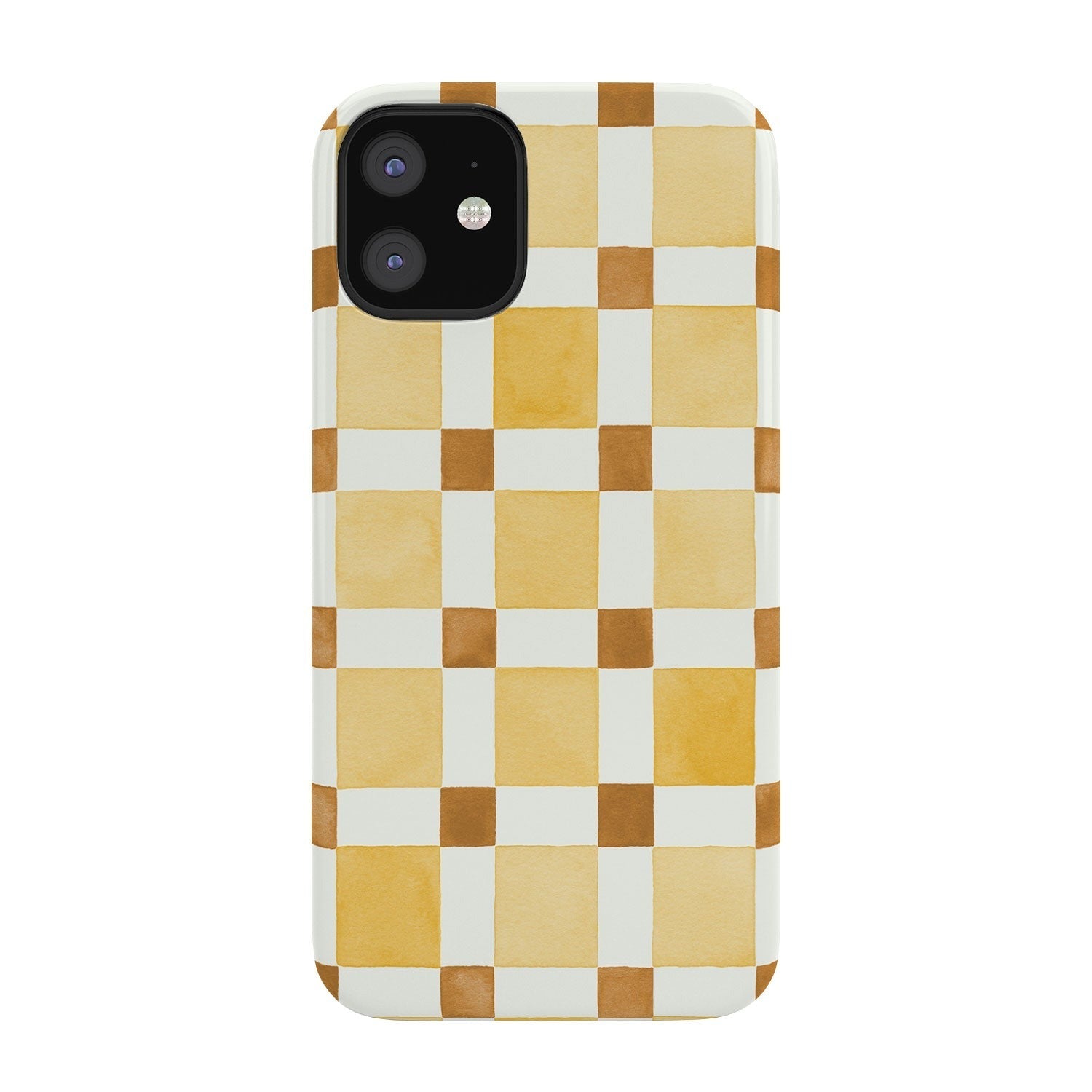 Ninola Design Everyday Artifact Checker Mosaic Tiles Geometry Yellow Phone Case
