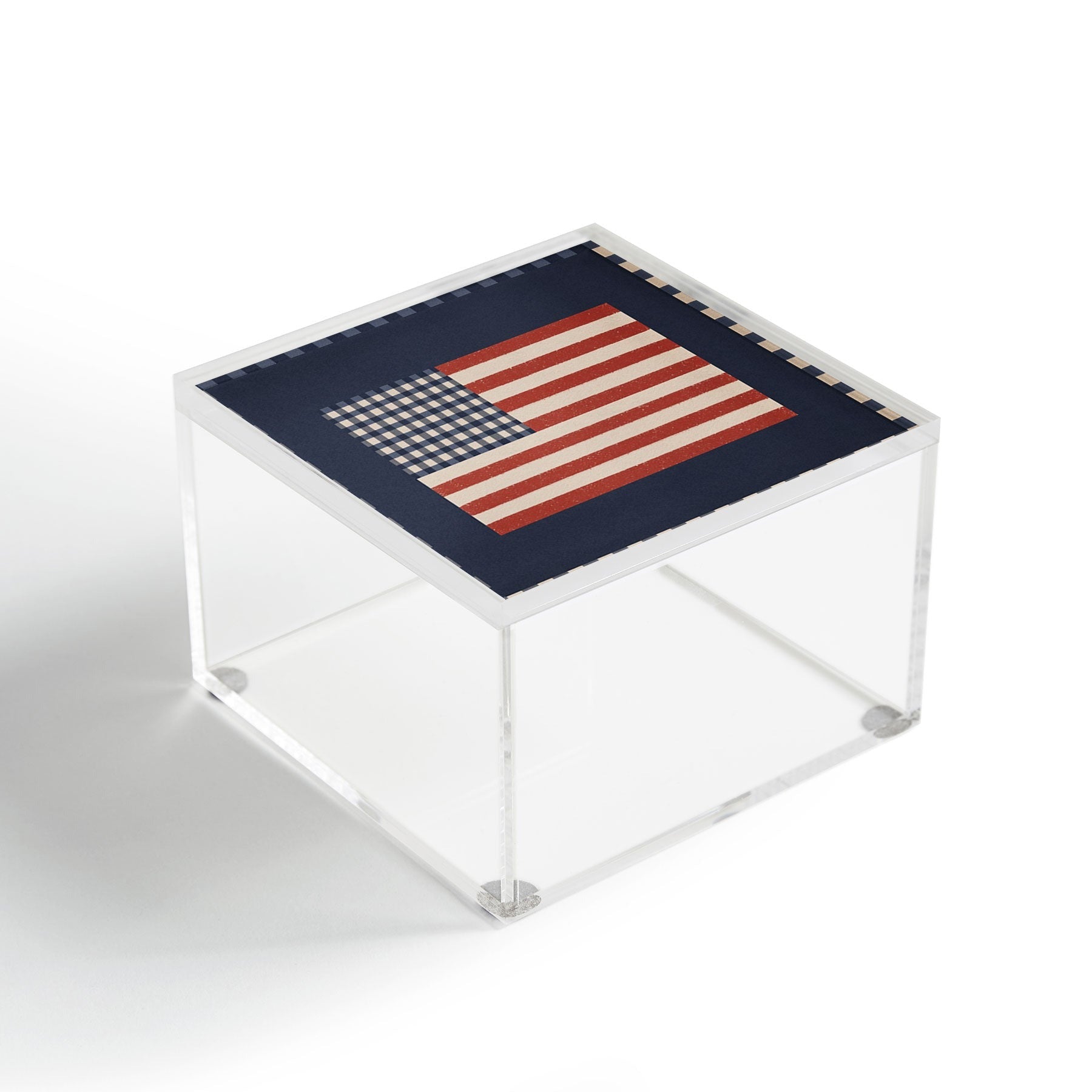 DENY Designs Gingham Flag Acrylic Box