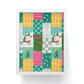 LouBruzzoni Cozy Christmas Patchwork Framed Mini Art Print