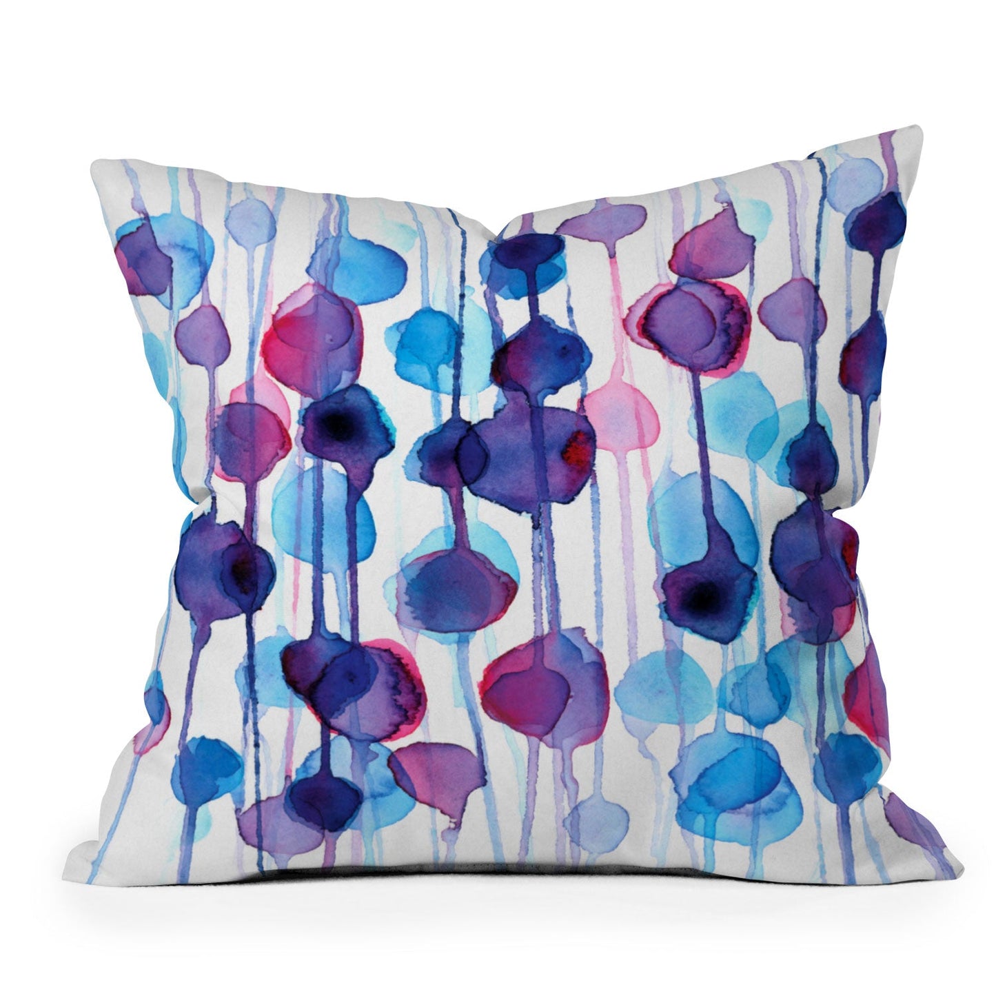 CMYKaren Abstract Watercolor Throw Pillow