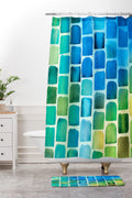CMYKaren Squaresville Shower Curtain And Mat