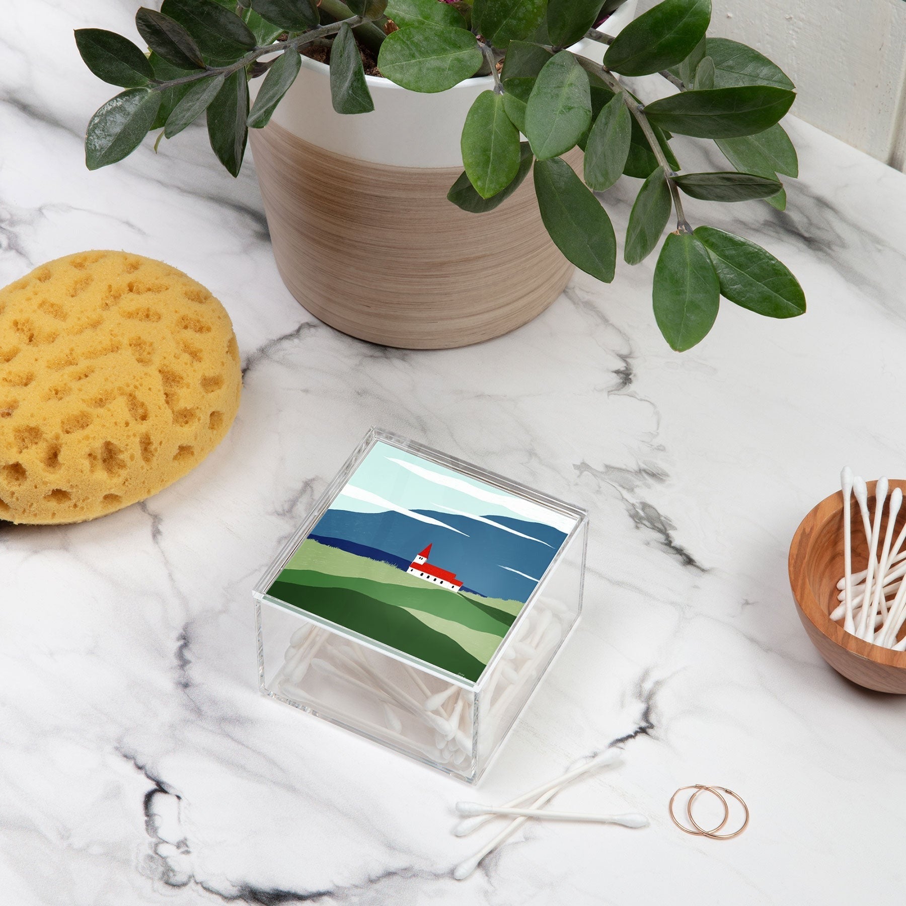 Valeria Frustaci Red roof in Iceland Acrylic Box