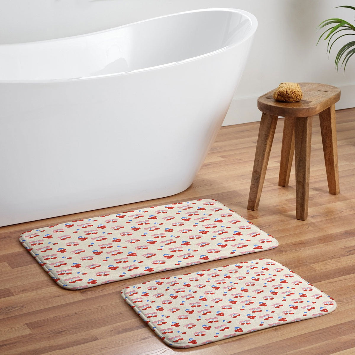 Design by Spark Cherries And Ribbons Memory Foam Bath Mat