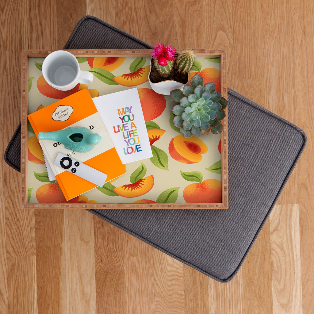 Jessica Molina Peach Pattern Rectangular Tray