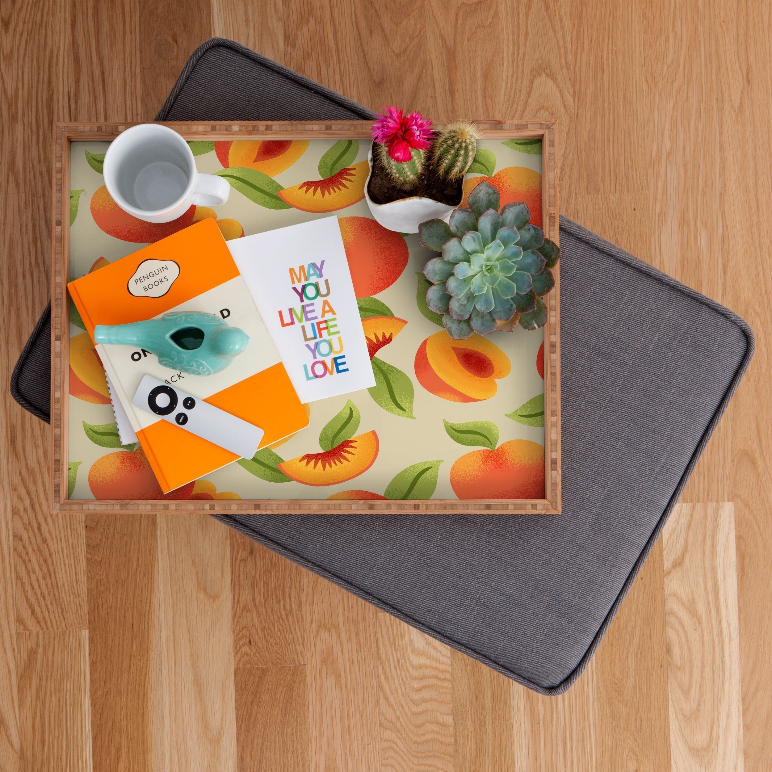 Jessica Molina Peach Pattern Rectangular Tray