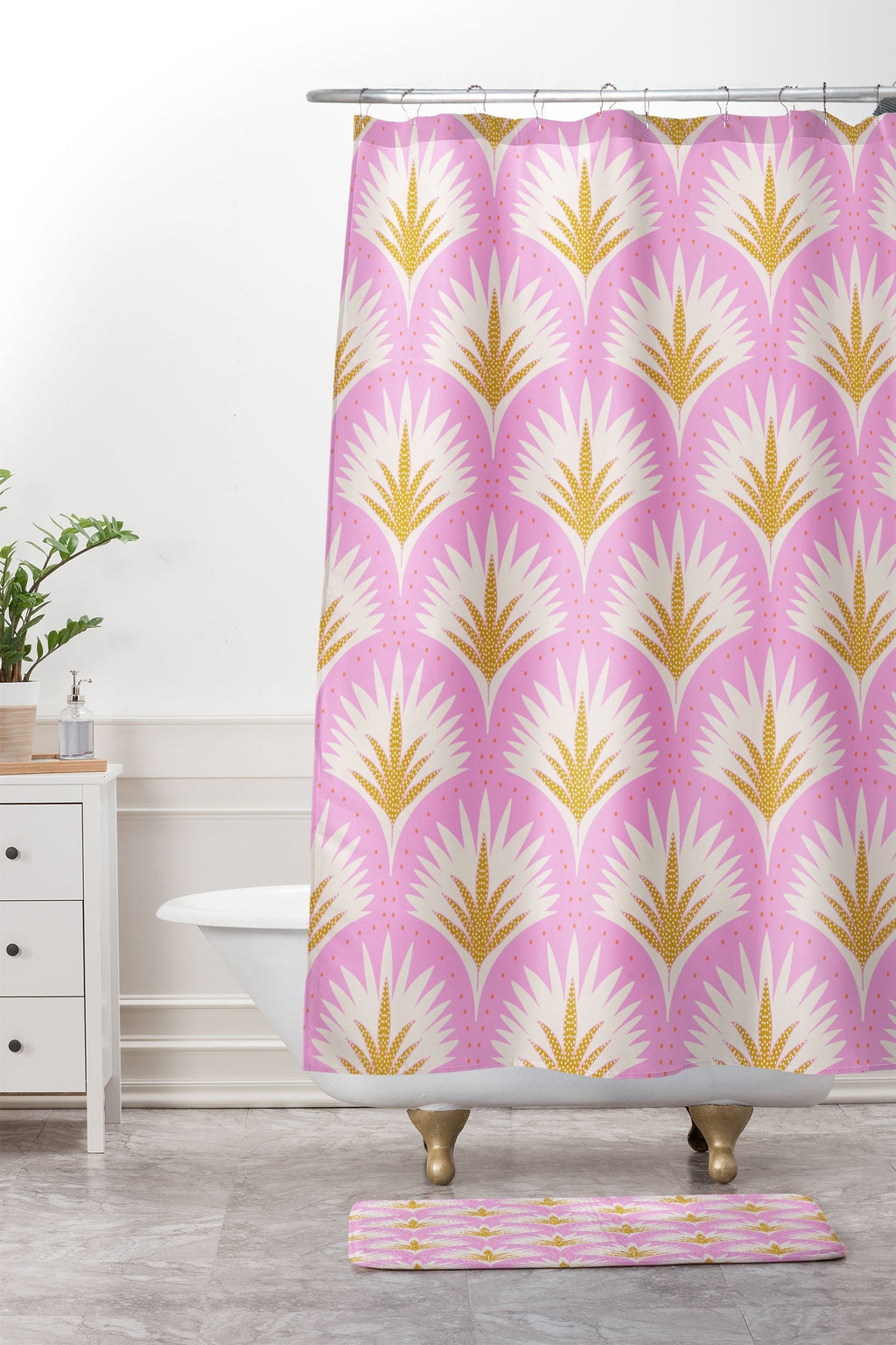Jennifer Labre Pink Palmetto Memory Foam Bath Mat