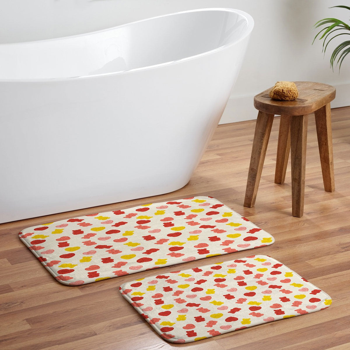 Design by Spark Gummy Bears and Candy Hearts Valentines Memory Foam Bath Mat