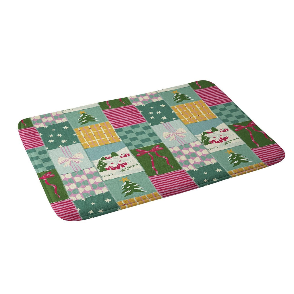 LouBruzzoni Cozy Christmas Patchwork Memory Foam Bath Mat